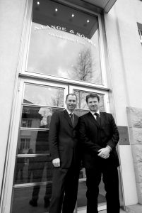 Anthonie De Haas (right), head of product development at A. Lange & Söhne with Arnd Einhorn, head of public relations