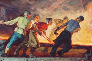 Art: Socialist Realism. ‘Young Steel Workers’ by Ivan Bevzenko, 1961